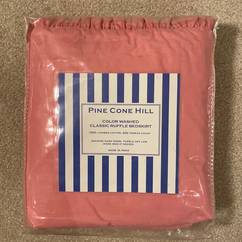 Classic Ruffle Twin Bed Skirt in Peony by Pine Cone Hill